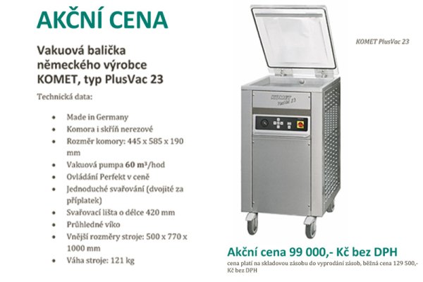 Vakuová balička německého výrobce KOMET, typ PlusVac 23